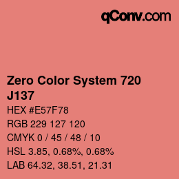 Code couleur: Zero Color System 720 - J137 | qconv.com