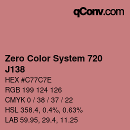 カラーコード: Zero Color System 720 - J138 | qconv.com