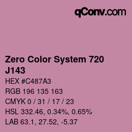 Code couleur: Zero Color System 720 - J143 | qconv.com