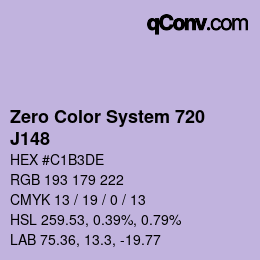 Code couleur: Zero Color System 720 - J148 | qconv.com