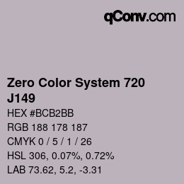 カラーコード: Zero Color System 720 - J149 | qconv.com