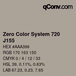Code couleur: Zero Color System 720 - J155 | qconv.com
