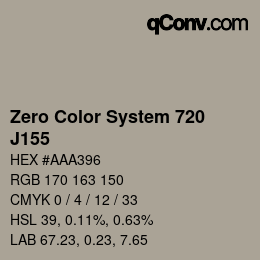 カラーコード: Zero Color System 720 - J155 | qconv.com