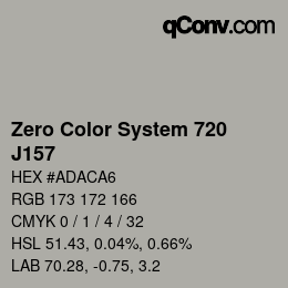 Color code: Zero Color System 720 - J157 | qconv.com