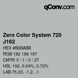 Code couleur: Zero Color System 720 - J162 | qconv.com