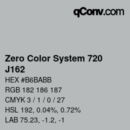 カラーコード: Zero Color System 720 - J162 | qconv.com