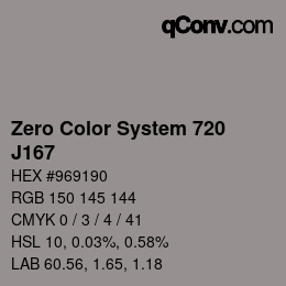 Color code: Zero Color System 720 - J167 | qconv.com