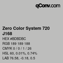 カラーコード: Zero Color System 720 - J168 | qconv.com