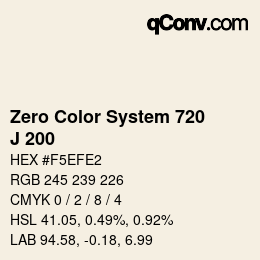 Código de color: Zero Color System 720 - J 200 | qconv.com