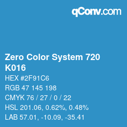 Farbcode: Zero Color System 720 - K016 | qconv.com