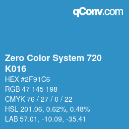 Code couleur: Zero Color System 720 - K016 | qconv.com