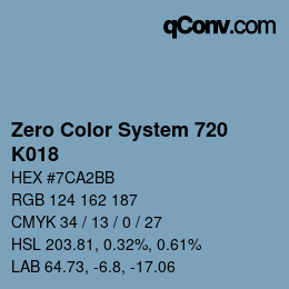 Code couleur: Zero Color System 720 - K018 | qconv.com