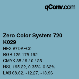 Farbcode: Zero Color System 720 - K029 | qconv.com