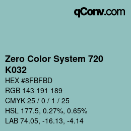 Code couleur: Zero Color System 720 - K032 | qconv.com