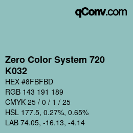 カラーコード: Zero Color System 720 - K032 | qconv.com