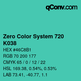 Color code: Zero Color System 720 - K038 | qconv.com