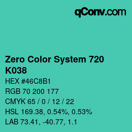 カラーコード: Zero Color System 720 - K038 | qconv.com