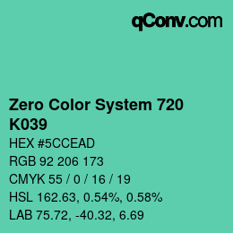Farbcode: Zero Color System 720 - K039 | qconv.com