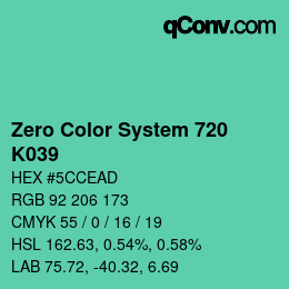 カラーコード: Zero Color System 720 - K039 | qconv.com