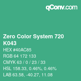カラーコード: Zero Color System 720 - K043 | qconv.com