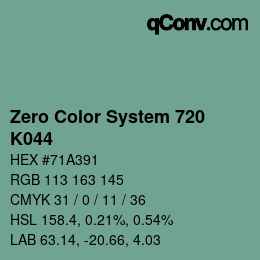 Color code: Zero Color System 720 - K044 | qconv.com