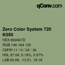 Farbcode: Zero Color System 720 - K050 | qconv.com