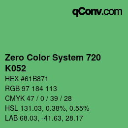 Código de color: Zero Color System 720 - K052 | qconv.com