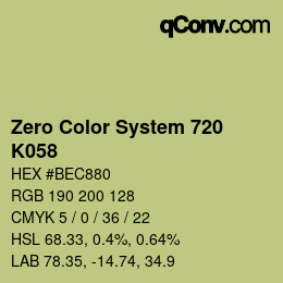 Color code: Zero Color System 720 - K058 | qconv.com