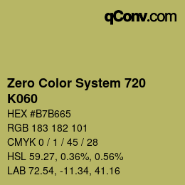 Code couleur: Zero Color System 720 - K060 | qconv.com