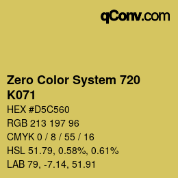 Color code: Zero Color System 720 - K071 | qconv.com