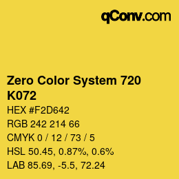 Color code: Zero Color System 720 - K072 | qconv.com