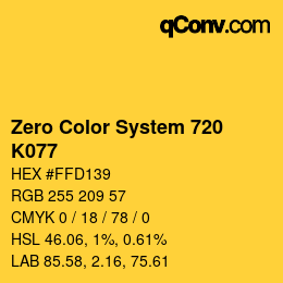 カラーコード: Zero Color System 720 - K077 | qconv.com