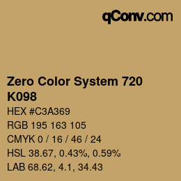 Code couleur: Zero Color System 720 - K098 | qconv.com