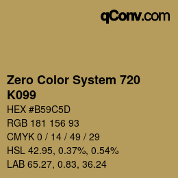 Color code: Zero Color System 720 - K099 | qconv.com