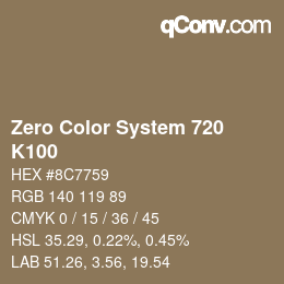 Código de color: Zero Color System 720 - K100 | qconv.com
