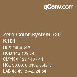 カラーコード: Zero Color System 720 - K101 | qconv.com