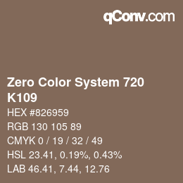 Color code: Zero Color System 720 - K109 | qconv.com