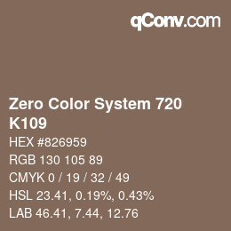 Código de color: Zero Color System 720 - K109 | qconv.com
