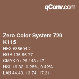 Color code: Zero Color System 720 - K115 | qconv.com