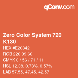 Code couleur: Zero Color System 720 - K130 | qconv.com