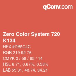 Code couleur: Zero Color System 720 - K134 | qconv.com