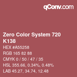 Color code: Zero Color System 720 - K138 | qconv.com