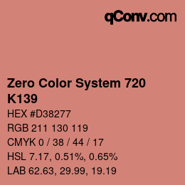 カラーコード: Zero Color System 720 - K139 | qconv.com