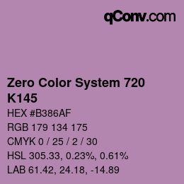 Code couleur: Zero Color System 720 - K145 | qconv.com