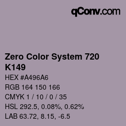 Código de color: Zero Color System 720 - K149 | qconv.com