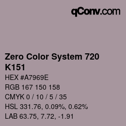 Código de color: Zero Color System 720 - K151 | qconv.com