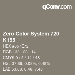 Color code: Zero Color System 720 - K155 | qconv.com