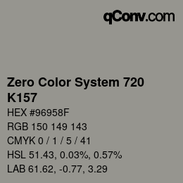 Farbcode: Zero Color System 720 - K157 | qconv.com