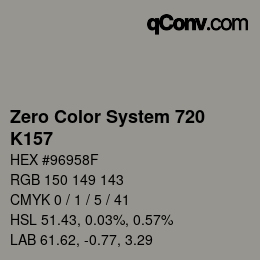 Color code: Zero Color System 720 - K157 | qconv.com