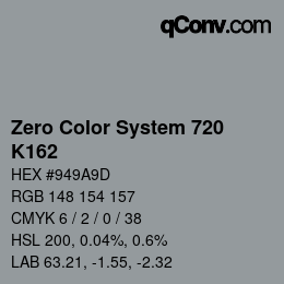 カラーコード: Zero Color System 720 - K162 | qconv.com